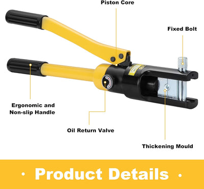 Faankiton 12 Tonnen Hydraulische Presszange Crimpzange, 8-300 mm² Kabelschuhe Zange Crimpzange, Hydr