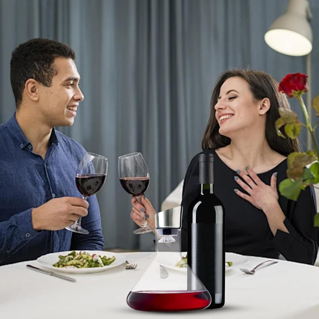 1500 ml Weinkaraffe, Weinkaraffe, Weinbelüfter mit Filter, Belüften von Weindekanter, Weinentlüftung