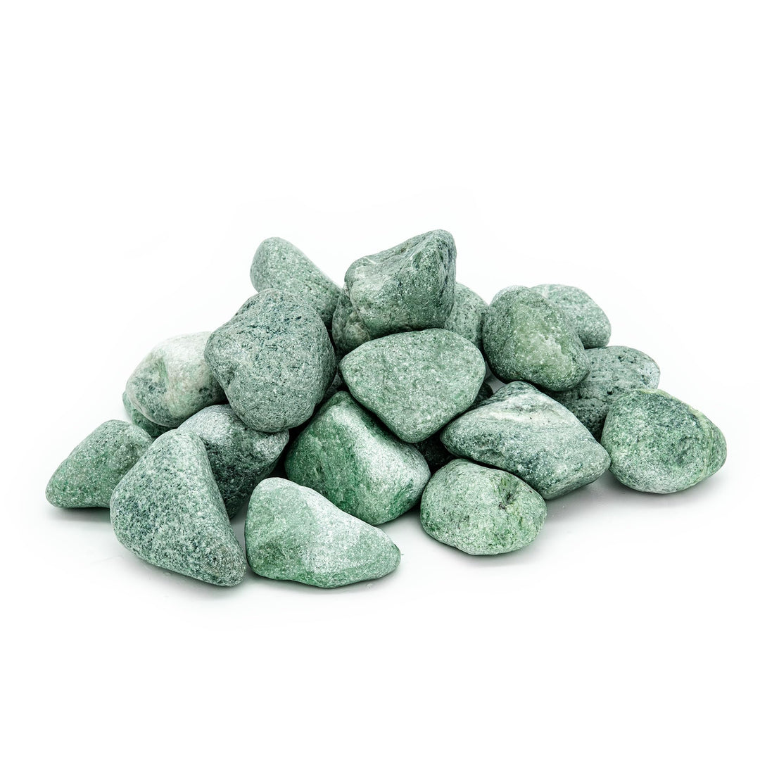 Sauflex Saunasteine Jadeit 15 kg – Abgerundet, 3–5 cm | Höchste Haltbarkeit, Langanhaltende Wärme |