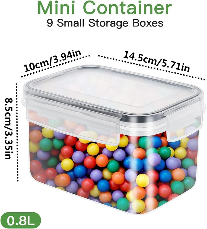 0.8L Vorratsdosen 9 Set Aufbewahrungsbox Küche Luftdicht Behälter aus Plastik Mit Deckel Kunststoff