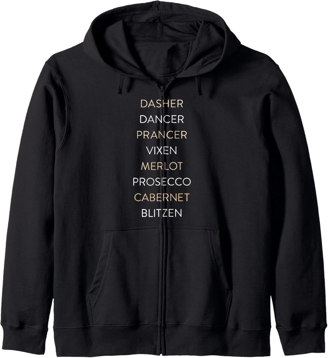 Trendy Christmas Reindeer & Wine Names Kapuzenjacke