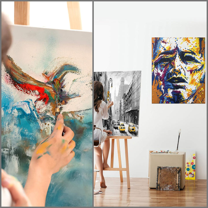 Kurtzy 2er-Pack Leinwände zum Bemalen 70 x 100 cm - Bespannte Keilrahmen Leinwände zum Bemalen XXL a