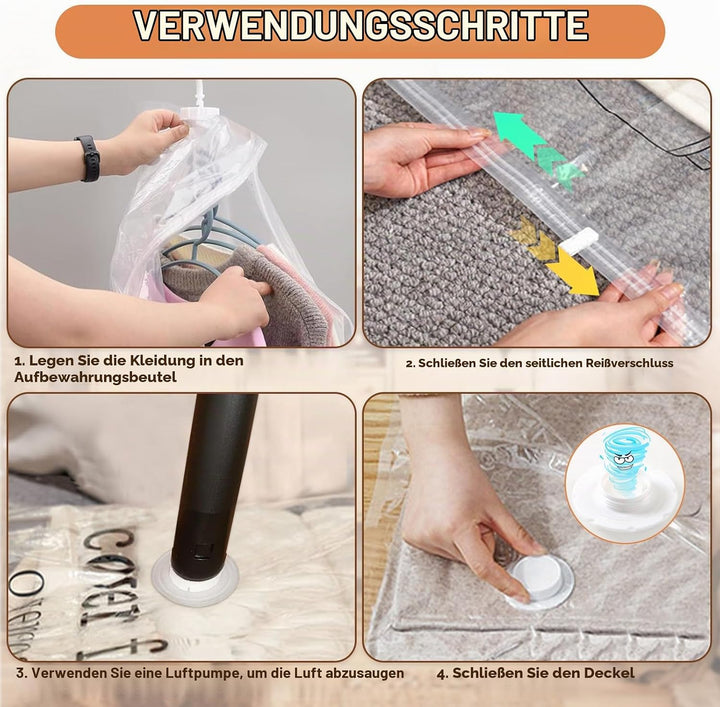 HIMOMO 5 Stück Hängende Vakuumbeutel Für Kleidung ，Kleideraufbewahrung Vakuum,Platz Sparen Vacuum Ba
