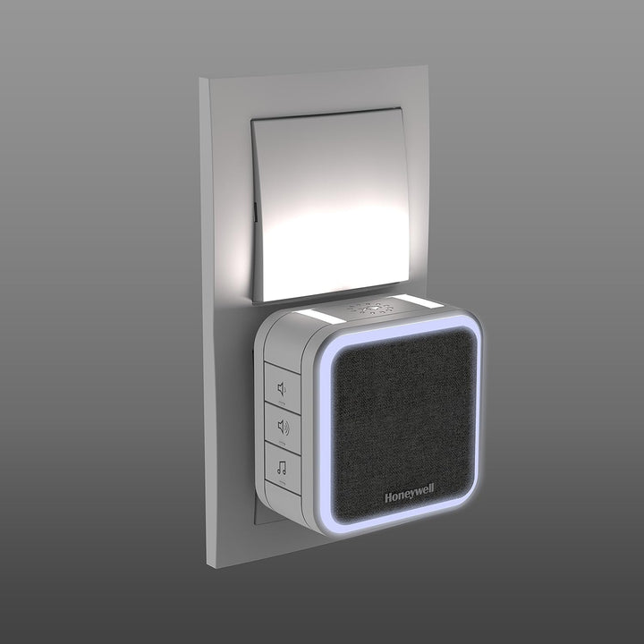 Honeywell Home DC515SP2 Serie 5 kompakter Einsteck-LED-Gong mit Klingeltaster (weiss) Einsteck - qua