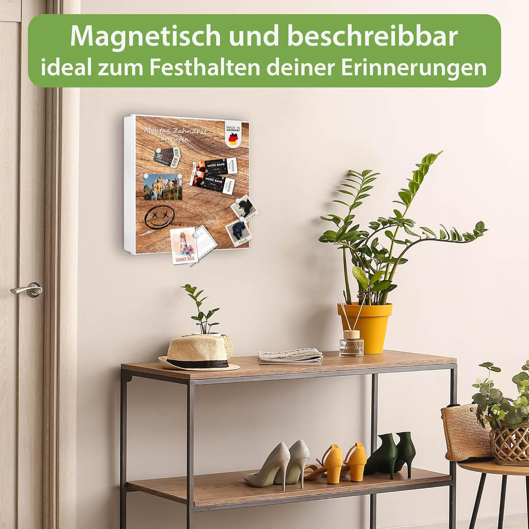 banjado Grosser Schlüsselkasten Glas - Schlüsselbox 30x30cm mit 50 Haken - Schlüsselkasten modern fü