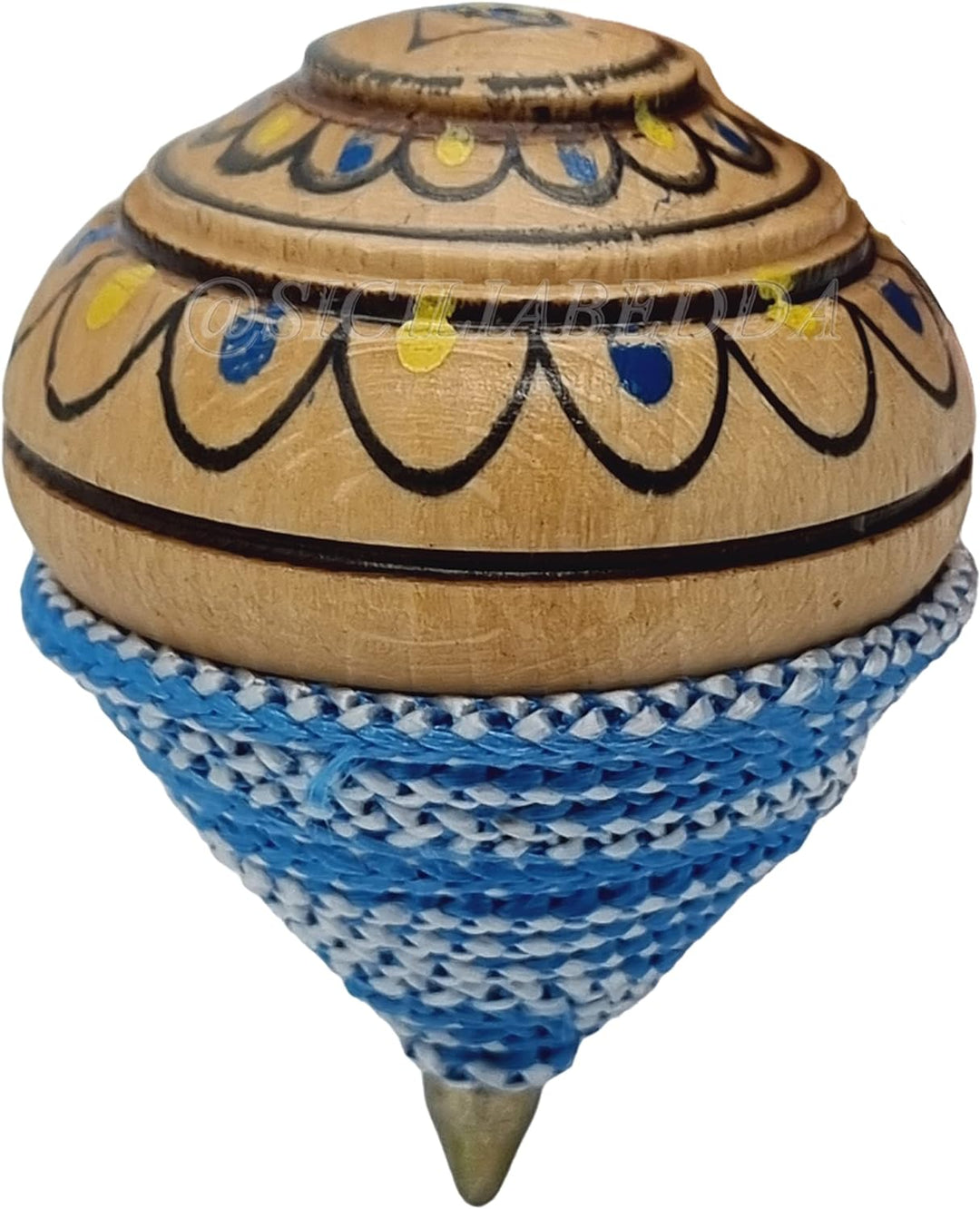 sicilia bedda - Sizilianischer Kreisel aus Holz - Fantastisches Spiel für Klein und Gross - 8 cm - 1