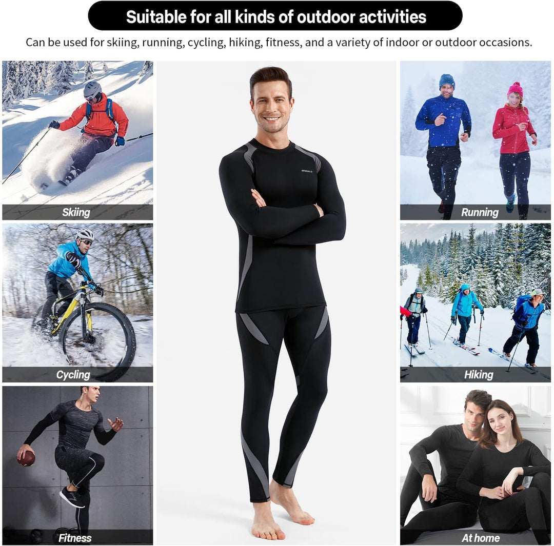 BENNALD Thermounterwäsche Herren, Skiunterwäsche Winter Thermowäsche Set Funktionsunterwäsche Warm W