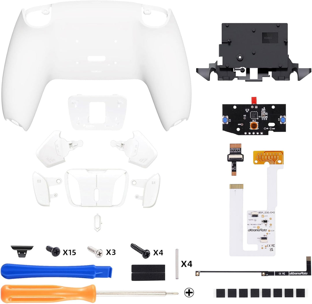 eXtremeRate Programmierbar RISE4 Remap Kit für ps5 Controller BDM-030/040,Remap Board&Rückplate Gehä