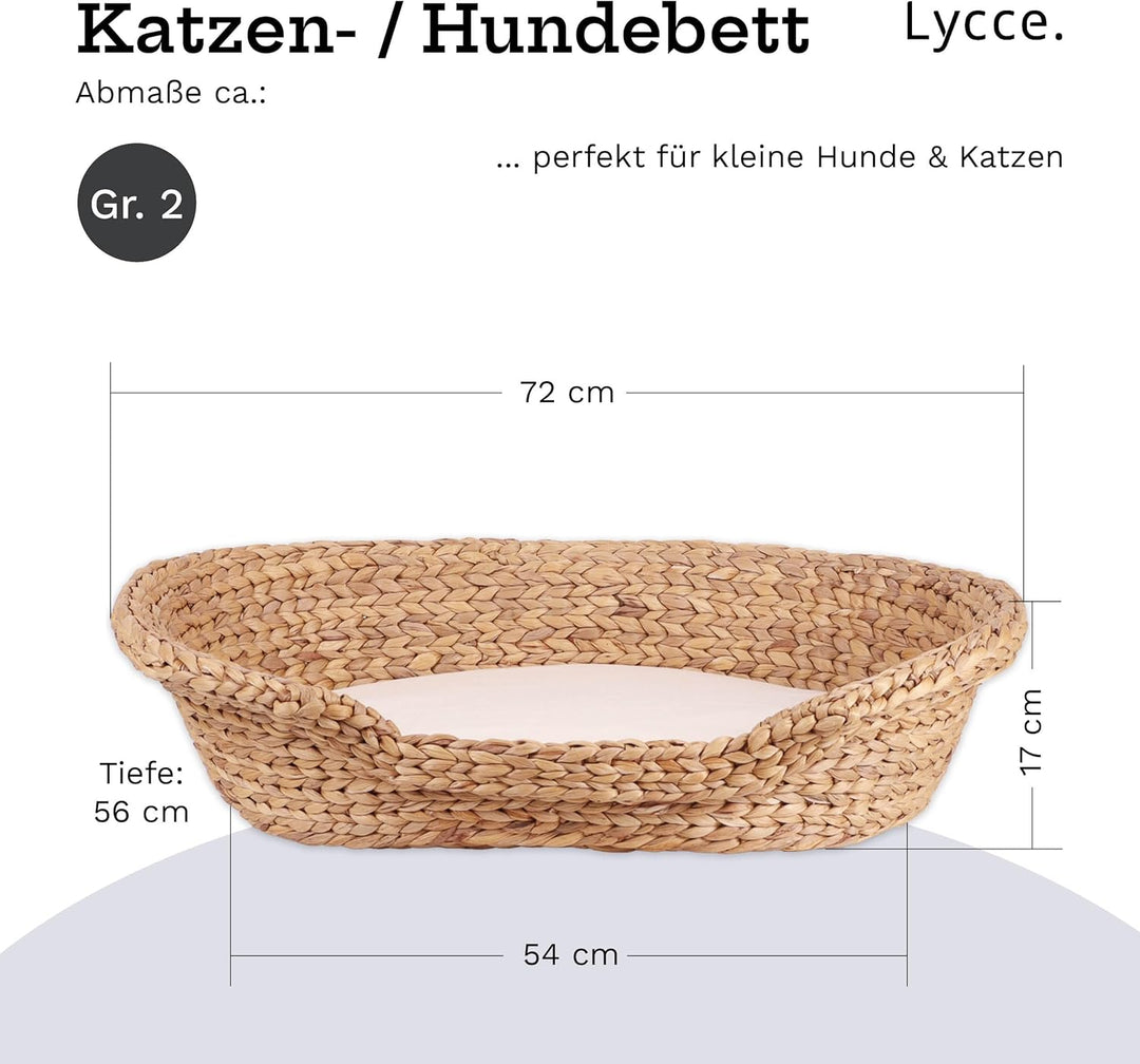 Katzenbett Hundebett für kleine Hunde | Kissen waschbar bei 30° | ovale Form mit hohem Rand | Wasser