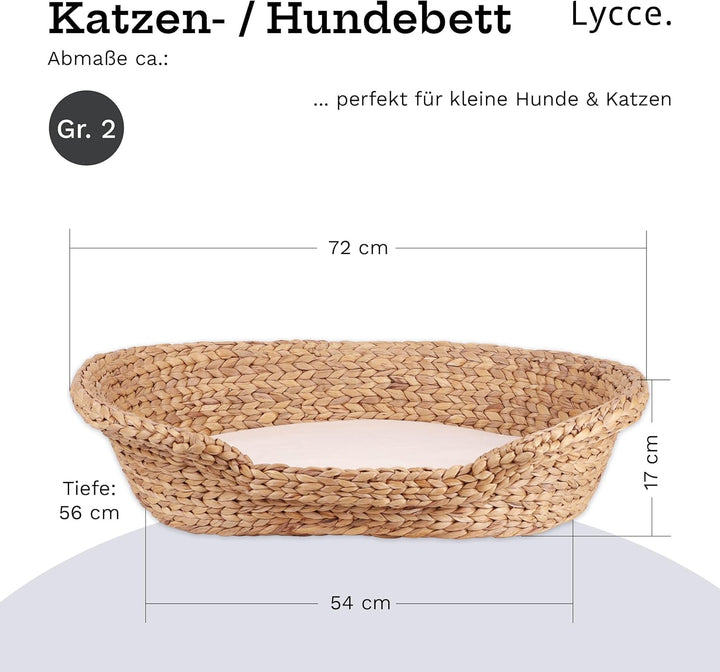 Katzenbett Hundebett für kleine Hunde | Kissen waschbar bei 30° | ovale Form mit hohem Rand | Wasser