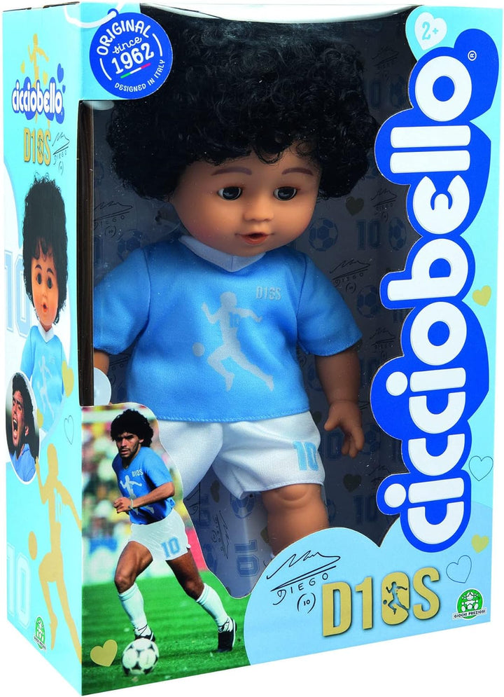 Cicciobello D10S Version Fussballspieler von Neapel, Höhe 30 cm mit weichem Körper und Schnuller, fü