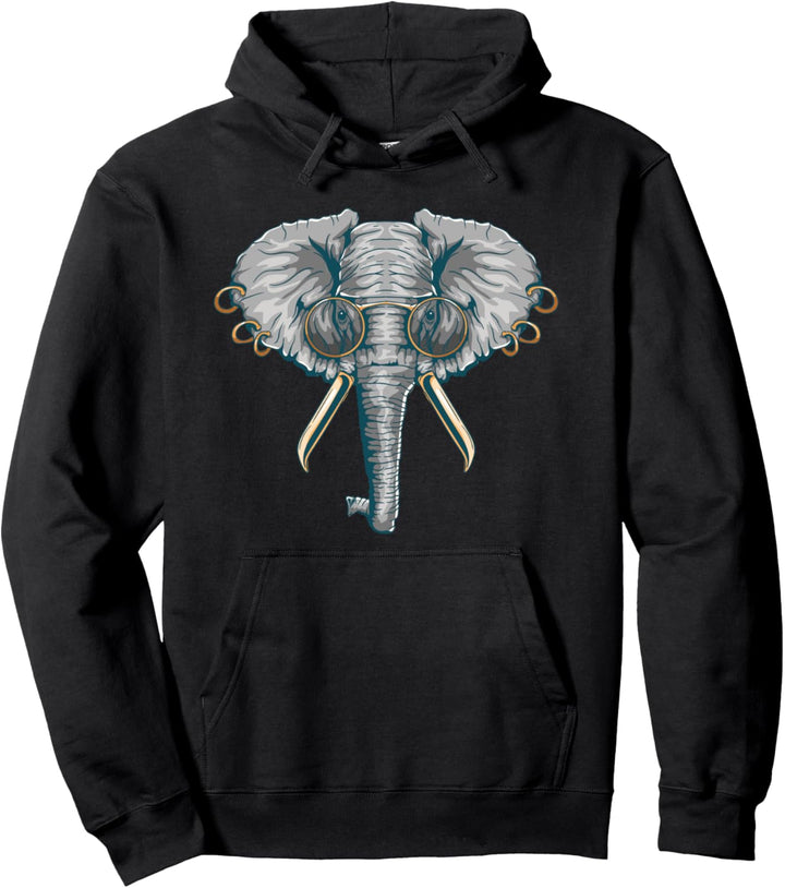 Afrikanische Tiere - Kopf Eines Elefanten Pullover Hoodie