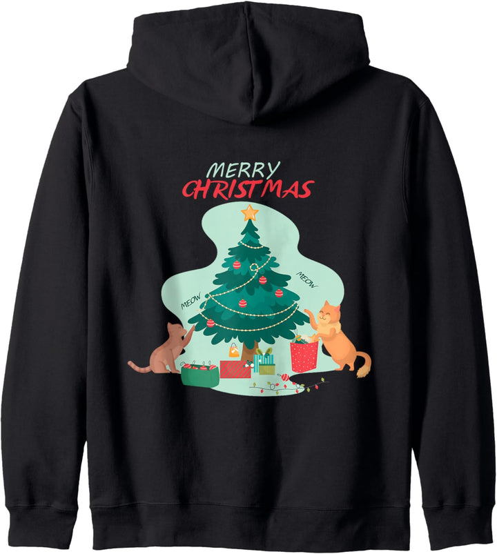 Frohe Weihnachten mit Katzen Kapuzenjacke
