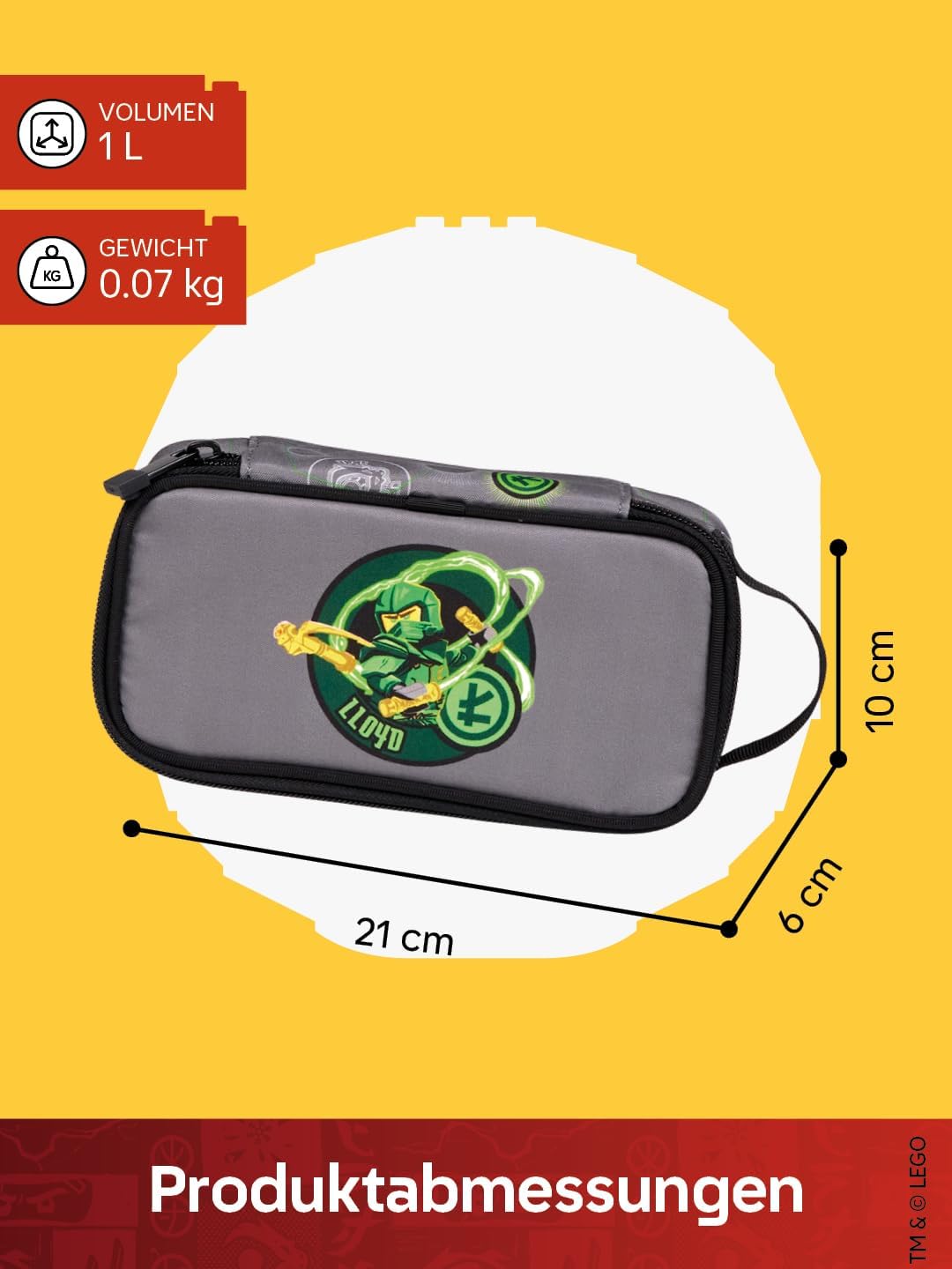 SKANDO BAGS LEGO® NINJAGO® Federmäppchen Junge Elemental Master of Energy – Faulenzer Mäppchen mit g