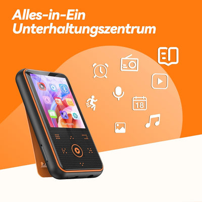 AGPTEK 64GB MP3 Player mit Sport Clip, Bluetooth 5.3 Player mit 1,8 Zoll TFT Farbbildschirm, Mini Mu