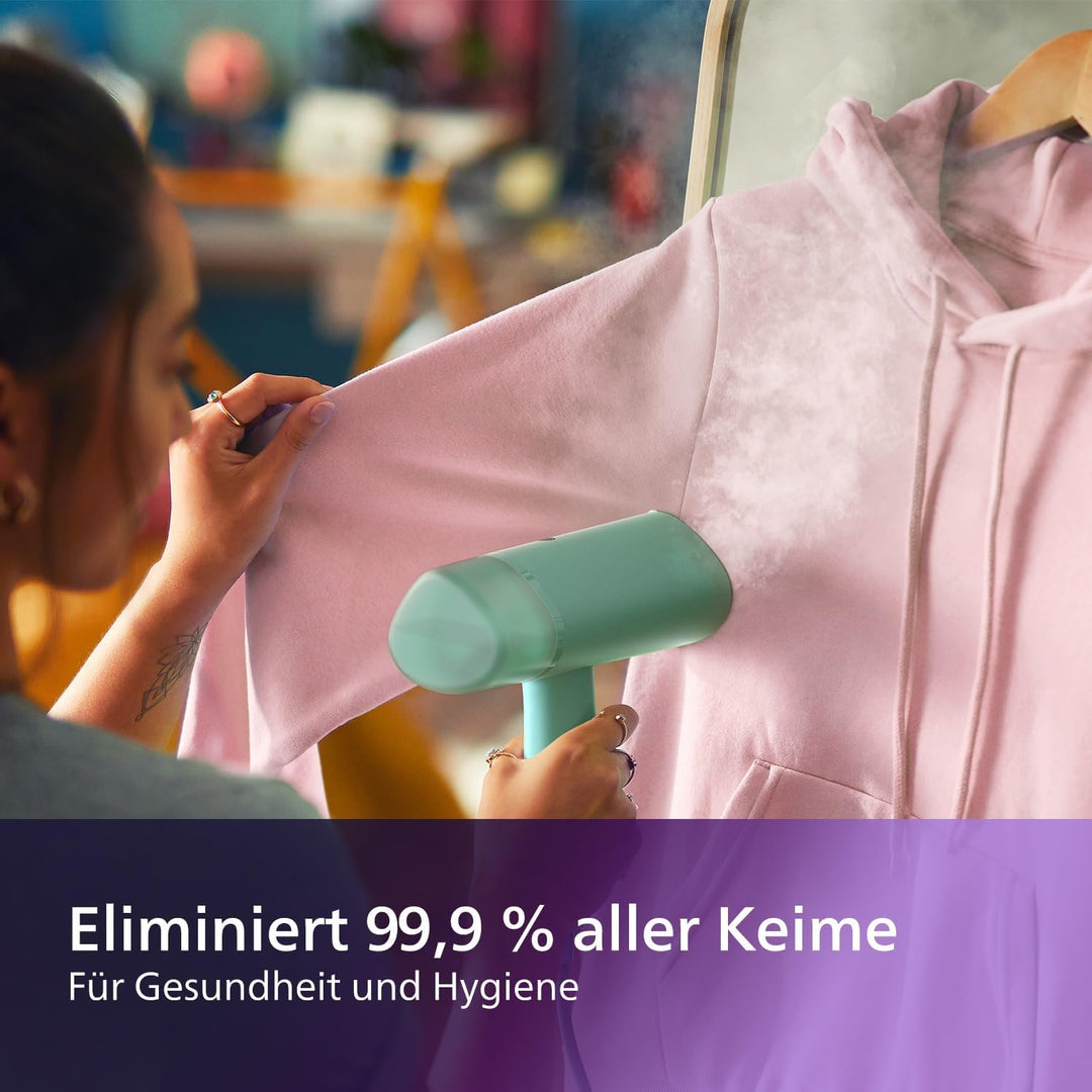 Philips 3000-Serie Tragbarer Dampfglätter - 1000 W, Kompakt und Faltbar, 100ml Wassertank konstante