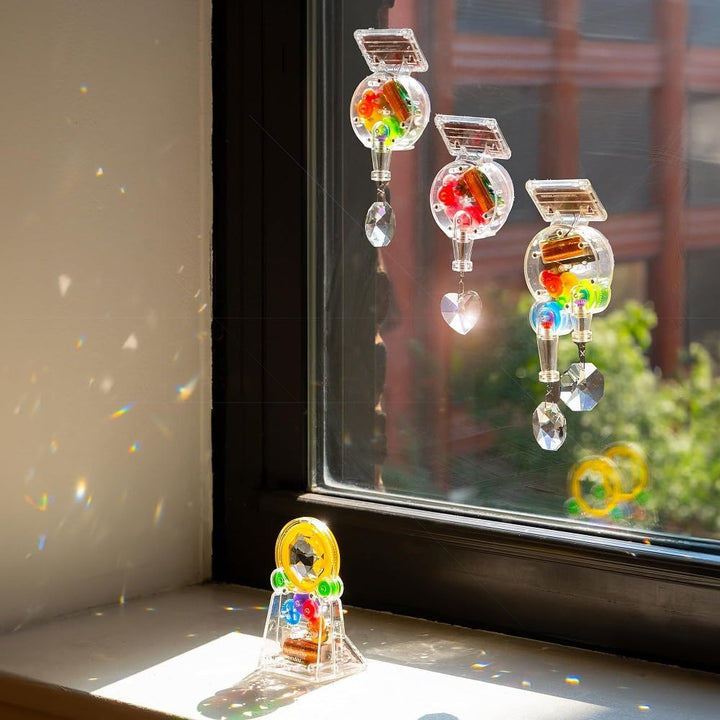 SOLARBETRIEBENER Regenbogen - Macher Zauber Projektor, Rainbow Maker mit Solarantrieb Single, Regenb