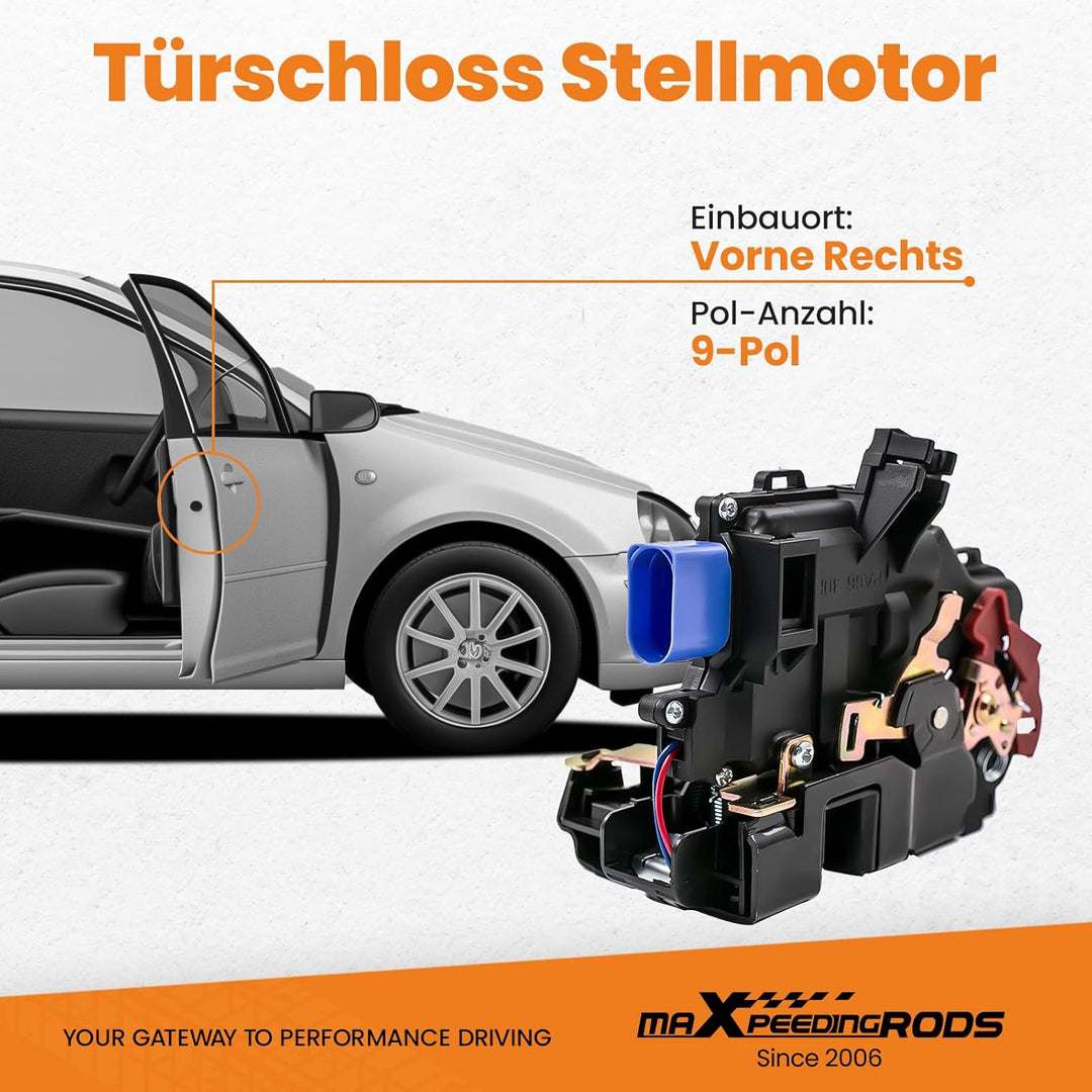 maXpeedingrods Vorne Rechts Türschloss Stellmotor mit Zentralverriegelung für VW Golf V 1K1 Golf Plu