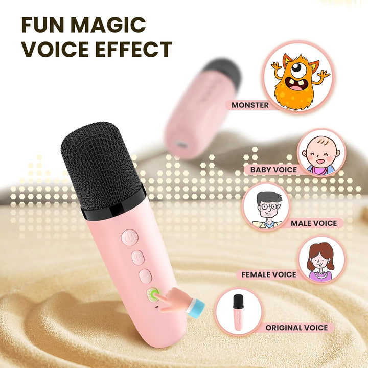 BONAOK Mikrofon Karaoke Maschine 2 Mikrofon, Bluetooth Karaokemaschinen für Kinder Erwachsene, Tragb
