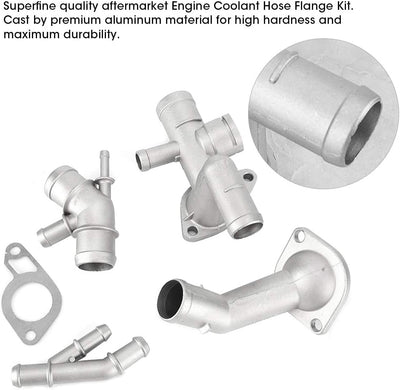 Kühlmittelflansch Kit, 4 Teile/satz Aluminium Motor Kühlmittelschlauch Flansch Kit Fit Für Mk4 1,8 T