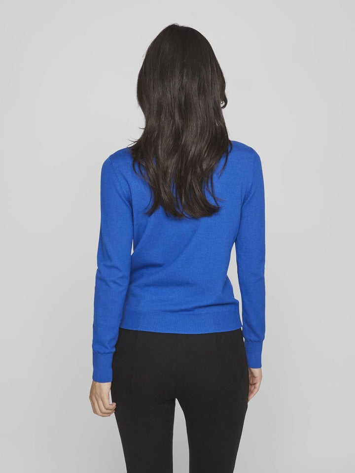 Vila Damen Vicomfy L/S Rollneck Knit Top/Su/Pb Strickpullover M Lapis Blue/Detail:melange, M Lapis B