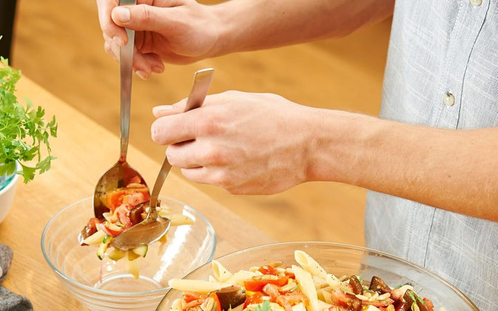 RÖSLE Salatbesteck VS 600, Hochwertige Salatschöpfer aus Edelstahl 18/10 zum Servieren von Salat, Se