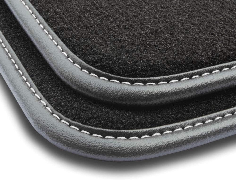 M MOTOS Velours Premium fussmatten Auto kompatibel mit Opel Meriva A 2002-2010 - Premium, Leder, Wei