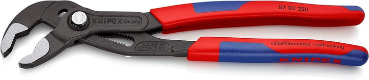 KNIPEX Cobra, Wasserpumpenzange | Rohrzange mit 2K-Griffen, Chrom-Vanadium, atramentiert, 250 mm (SB