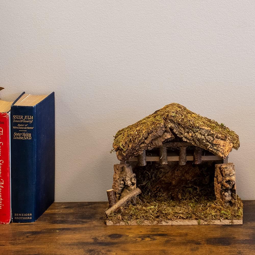 Village Weihnachtskrippe aus Holz für Weihnachtskrippe, 25,4 x 12,7 x 20,3 cm, hergestellt in Italie