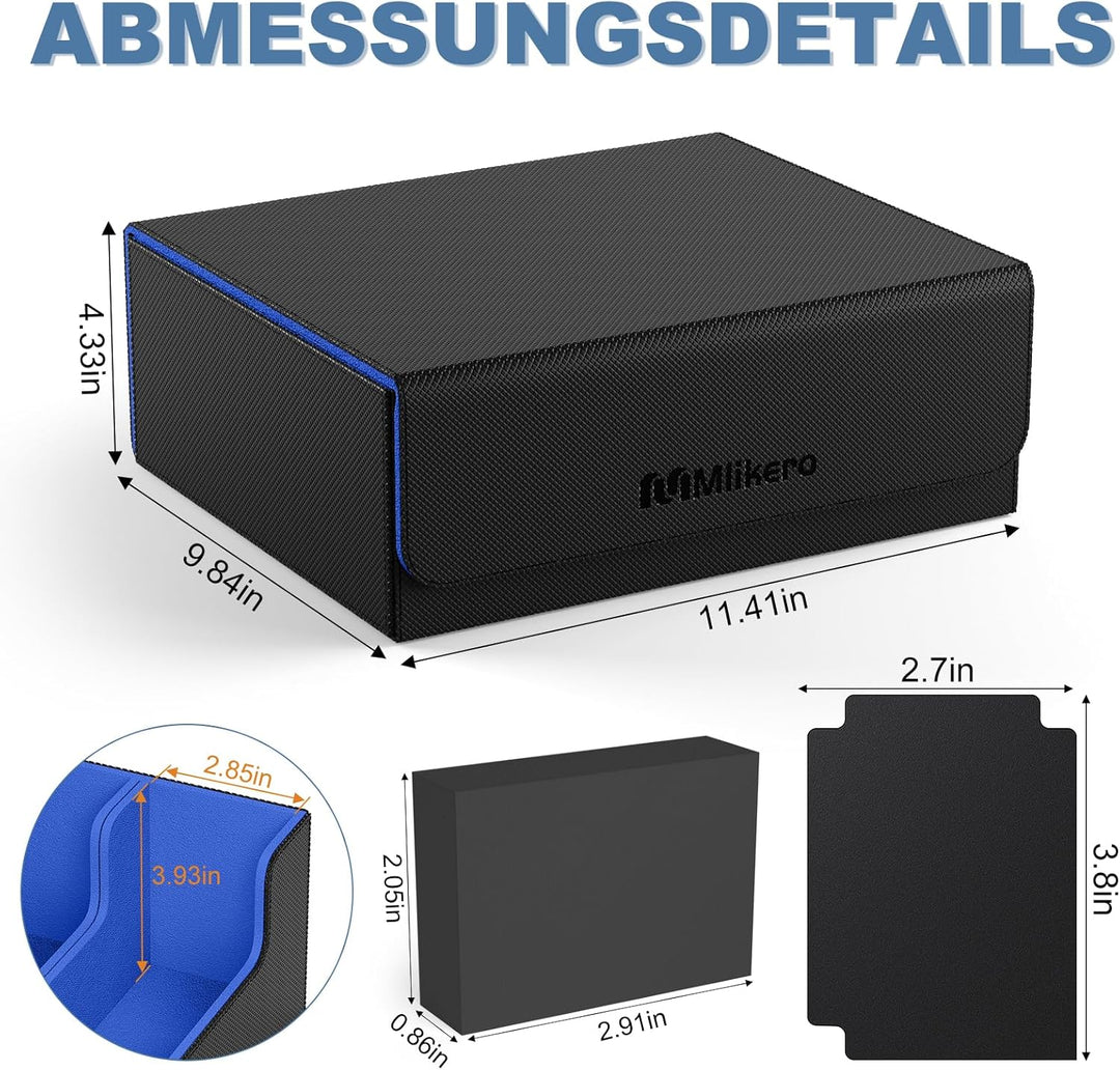 Mlikero Sammelkarten-Aufbewahrungsbox für 1800+ Karten, Magnetische Karten Deck-Box passend für MTG