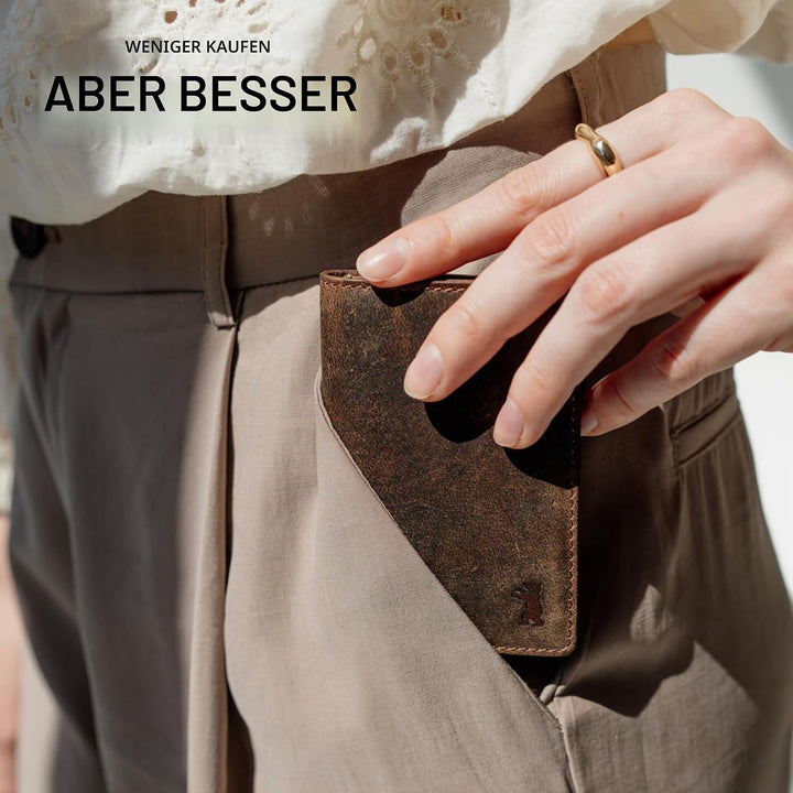Berliner Bags Vintage Kartenetui Porto, Geldbörse aus Leder mit TÜV-geprüftem RFID-Schutz, Geldbeute
