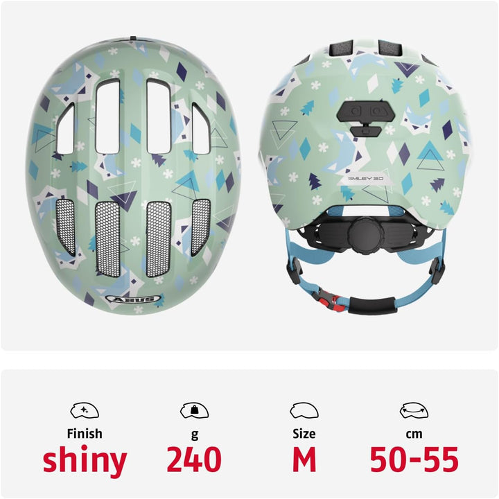 ABUS Kinderhelm Smiley 3.0 - Fahrradhelm mit tiefer Passform, kindergerechten Designs & Platz für ei