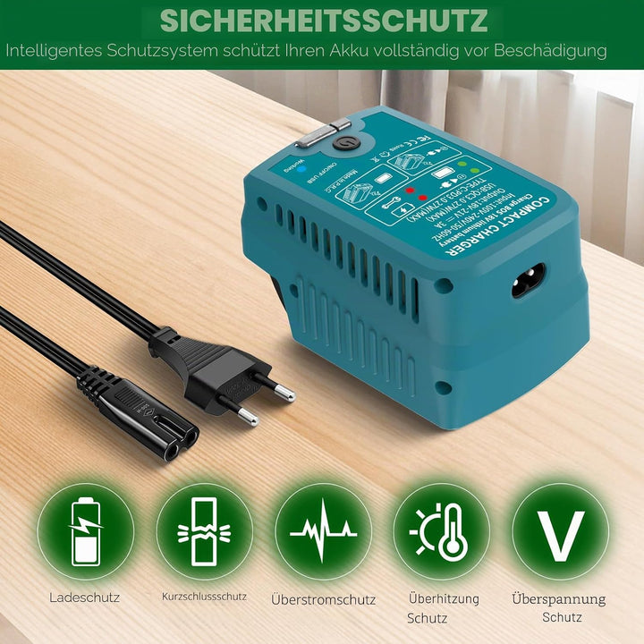 Schnellladegerät für Bosch 18V PBA Gome und Garten Ladegerät,mit USB & Type-C Output,Eingang 220V, A