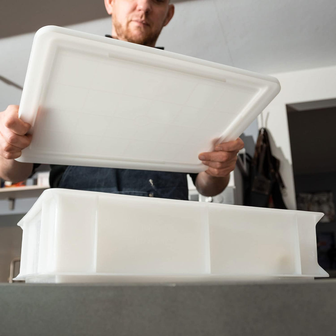 FUMOSA ital. Pizzaballen-Box Set »Home« (40x30x10) + flexibler Teigspachtel | Teigwanne Gärbox Teigb