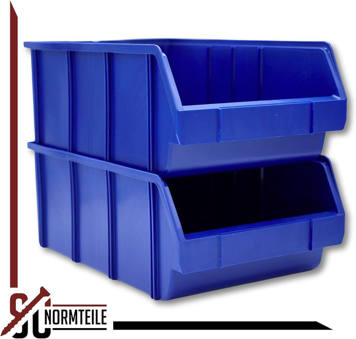 SC-Normteile Sichtbox 8 Stück Grösse 1 (489 x 304 x 185 mm) Blau – PP Kunststoff, stapelbar – Stapel