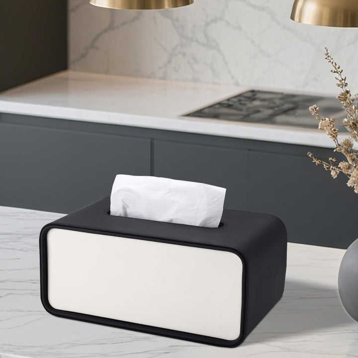 GORESE Taschentuchbox,Leder Rechteckige Kosmetiktücherbox Papiertaschentuchhalter Taschentuchspender