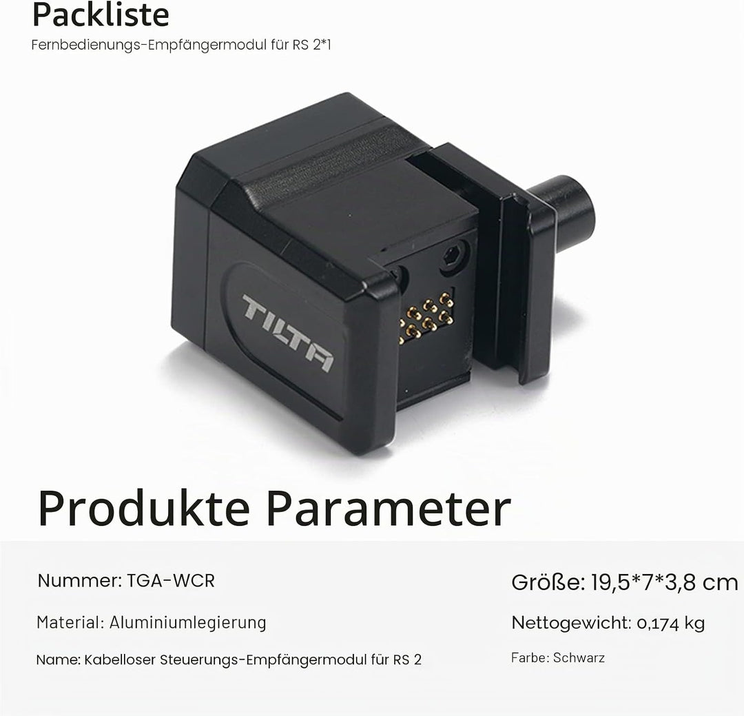 Tilta Wireless Control Empfängermodul Kompatibel mit DJI RS 2,RS 3 PRO - Schwarz TGA-WCR