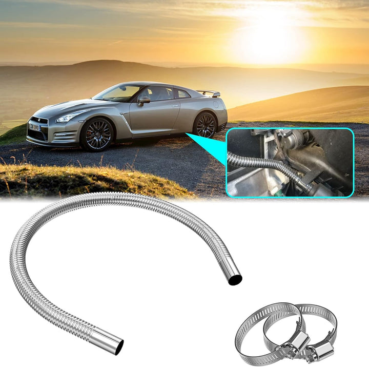 Abgasschlauch für Stromerzeuger, 300CM Auto Edelstahl Abgasrohr, mit Zwei Edelstahlklammern für Dies