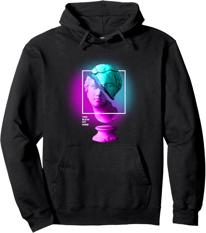 Vaporwave Ästhetische griechische Gottesstatue, Streetwear-Stil Pullover Hoodie