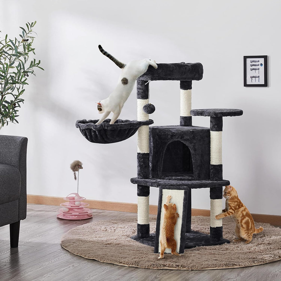 Yaheetech Kratzbaum Stabiler Katzenbaum Kletterbaum, mit Katzenhöhle Kratzbrett Plüsch Sisal, Katzen
