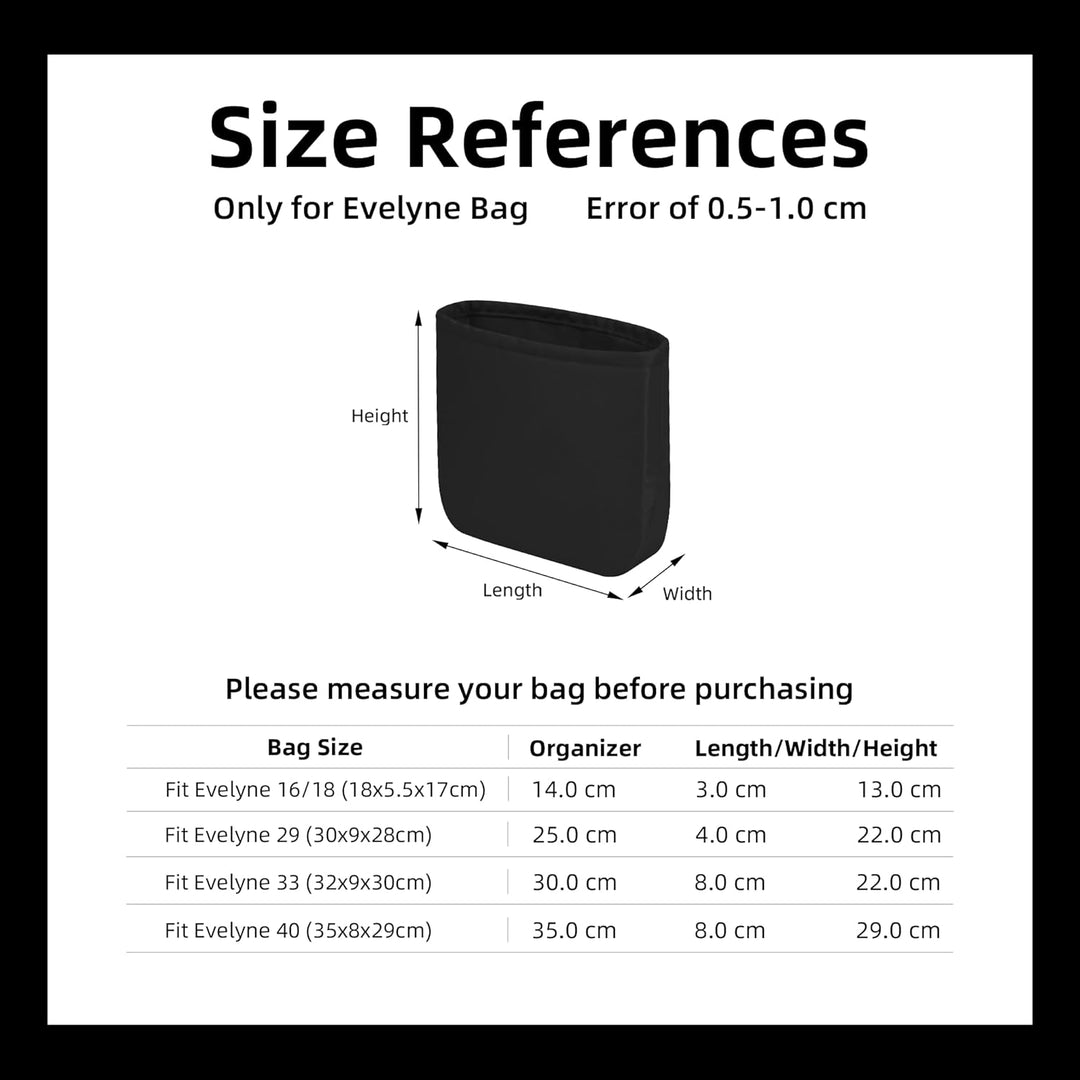 DGAZ Seide Organizer Tasche für Evelyne TPM/PM/GM/TGM Taschen, Luxus-Handtasche & Tote Organizer, Ei