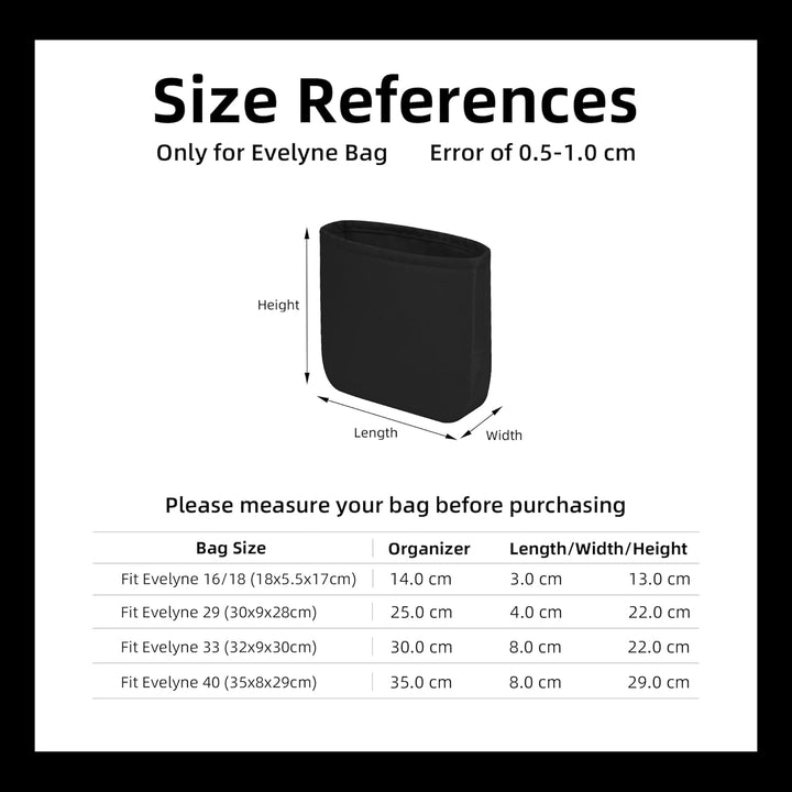 DGAZ Seide Organizer Tasche für Evelyne TPM/PM/GM/TGM Taschen, Luxus-Handtasche &amp; Tote Organizer, Ei