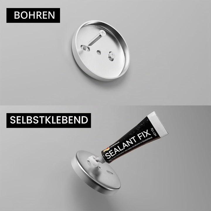 Auralum Handtuchhalter ohne Bohren/mit Bohren,180° Klappbar Handtuchstange Edelstahl Kann 5 KG Trage