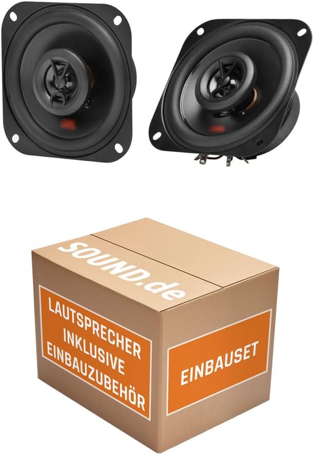 Lautsprecher Einbauset passend mit JBL Stage2 424 2-Wege 10cm Koax Auto Einbauzubehör für Porsche Bo