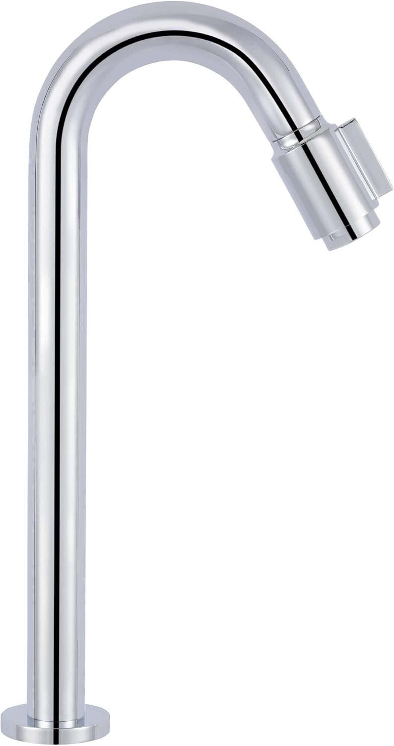 Essential 2.0 Kaltwasserhahn Gäste WC - 30 cm Hoher Waschtischarmatur - Messing - Mit Rosetten - Chr