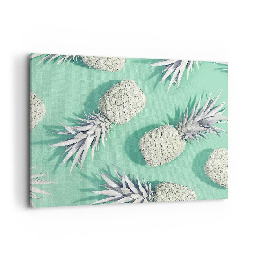 Bilder auf Leinwand 100x70cm Leinwandbild mit Rahmen Ananas Obst Saft Gross Wanddeko Bild Schlafzimm