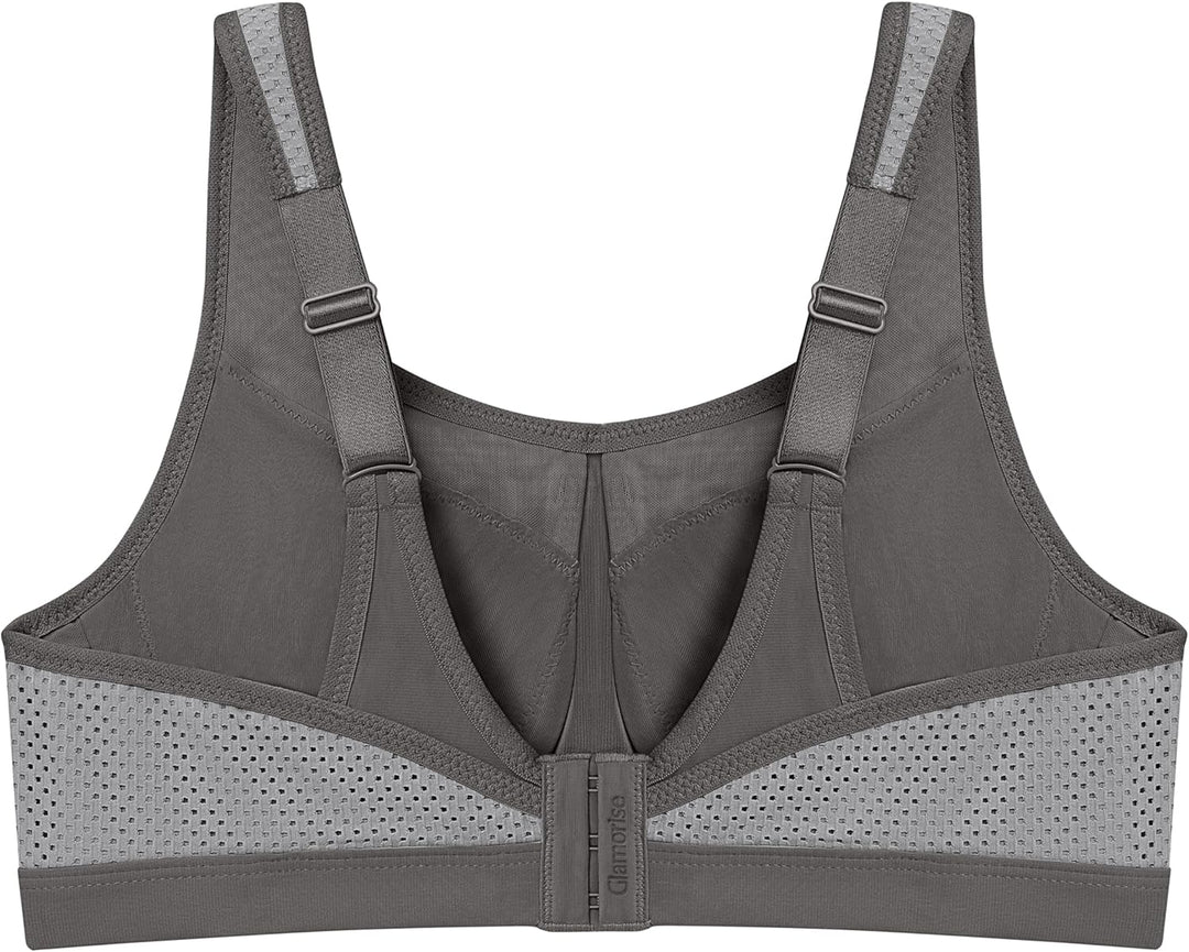 Glamorise Damen Sports Bra 80G Grau, 80G Grau
