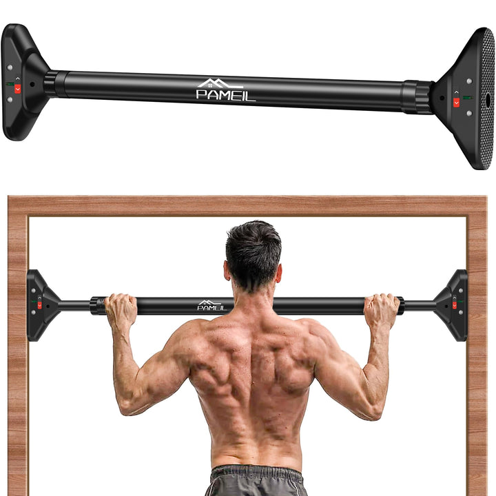 Pameil Klimmzugstange Türrahmen, Pull Up Bar Tragkraft bis 200 Kg, Reckstange Ohne Schrauben 75-94cm