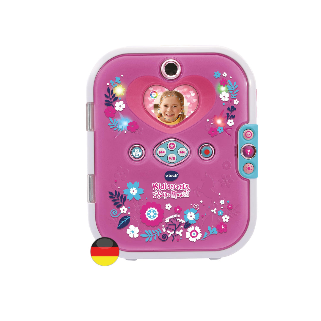 VTech Kidisecrets Selfie Music 2.0 – Kindertagebuch mit 2 Kameras, MP3-Player, Gesichtserkennung, Le