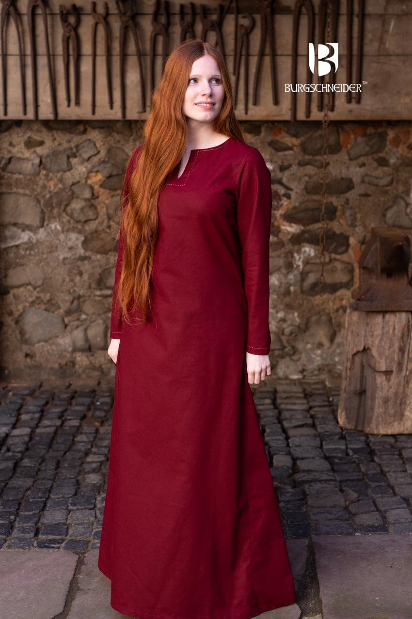 Burgschneider - Unterkleid Feme - Kleidung für Larp, Mittelalter, Cosplay und Fantasy Bordeaux M, Bo
